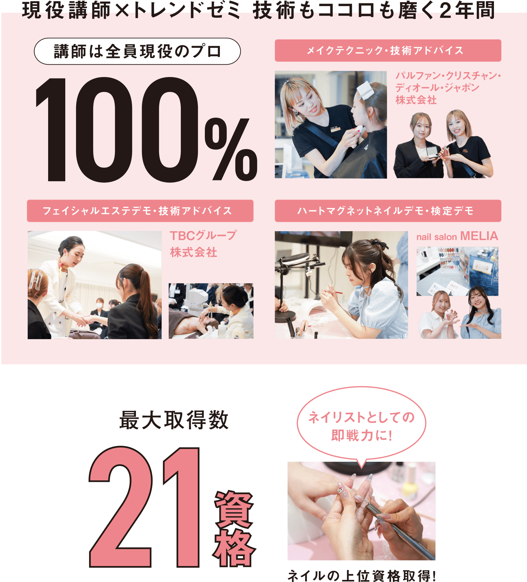 現場実習で自身も接客力も身につける！