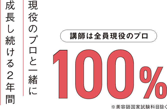 講師は全員現役のプロ100%